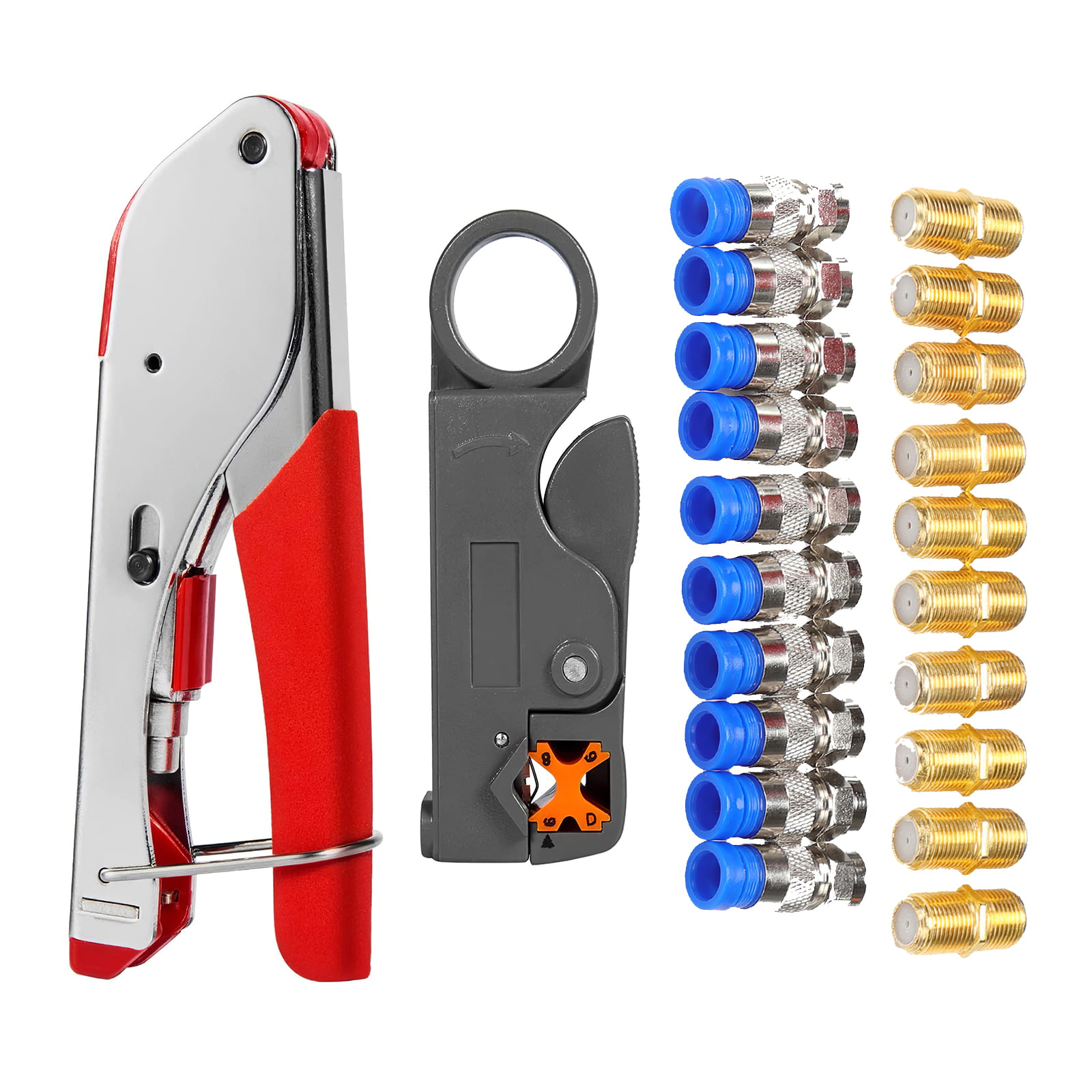 Details about   Adjustable Double Blades RG6/59 Wire Stripper Automatic Cable Cutter Pliers  CA 