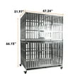 thumbnail image 4 of Confote 48" Stackable Heavy Duty Dog Kennel Pet Stainless Steel Crate Cage for Small Dogs with Tray in-Door Foldable & Portable for Animal Out-Door Travel, 4 of 10
