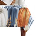 thumbnail image 4 of Thanksgiving Fall Table Cloth Waterproof Tablecloths, Blue White Orange Pumpkin Leaves Tablecloth Dining Table Cover for Kitchen Party Tabletop Outdoor, Rectangle Tablecloth 52x70 Inch, 4 of 9