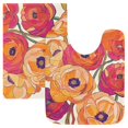 thumbnail image 7 of Yayeee Bath Rugs for Bathroom Floor Set of 2 Non Slip Fluffy Soft Absorbent Mat, Orange Hand Drawn Floral, 7 of 7