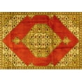 thumbnail image 1 of Ahgly Company Machine Washable Indoor Rectangle Medallion Yellow Traditional Area Rugs, 5' x 7', 1 of 4
