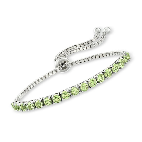 Ross-Simons 5.00 ct. t.w. Peridot Bolo Bracelet in Sterling Silver, Women's, Adult