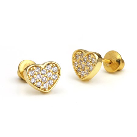 14k gold heart earrings for girls wedding
