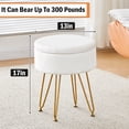 thumbnail image 7 of Home Round Velvet Storage Ottoman & Tray Top Coffee Table,White Foot Rest Stool, 7 of 7