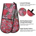 thumbnail image 2 of Yayeee Double Oven Mitt Kitchen Heat Resistant Baking 35" x7" Quilted Glove, Sweet Strawberry, 2 of 6