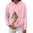 thumbnail image 5 of Dresfit Pet Pouch Hoodie Mens Womens Winter Hooded Pet Carrier Sweatshirt Crewneck Kangaroo Pocket Oversized Hoodies Men Women Pink M, 5 of 7