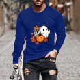 thumbnail image 2 of Raeneomay Long Sleeve Shirts for Men Halloween Printed Top Casual Long Sleeved Round Neck Top, 2 of 4