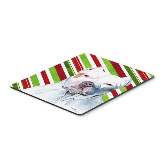"Pit Bull Candy Cane Holiday Christmas Mouse Pad Hot Pad or Trivet"