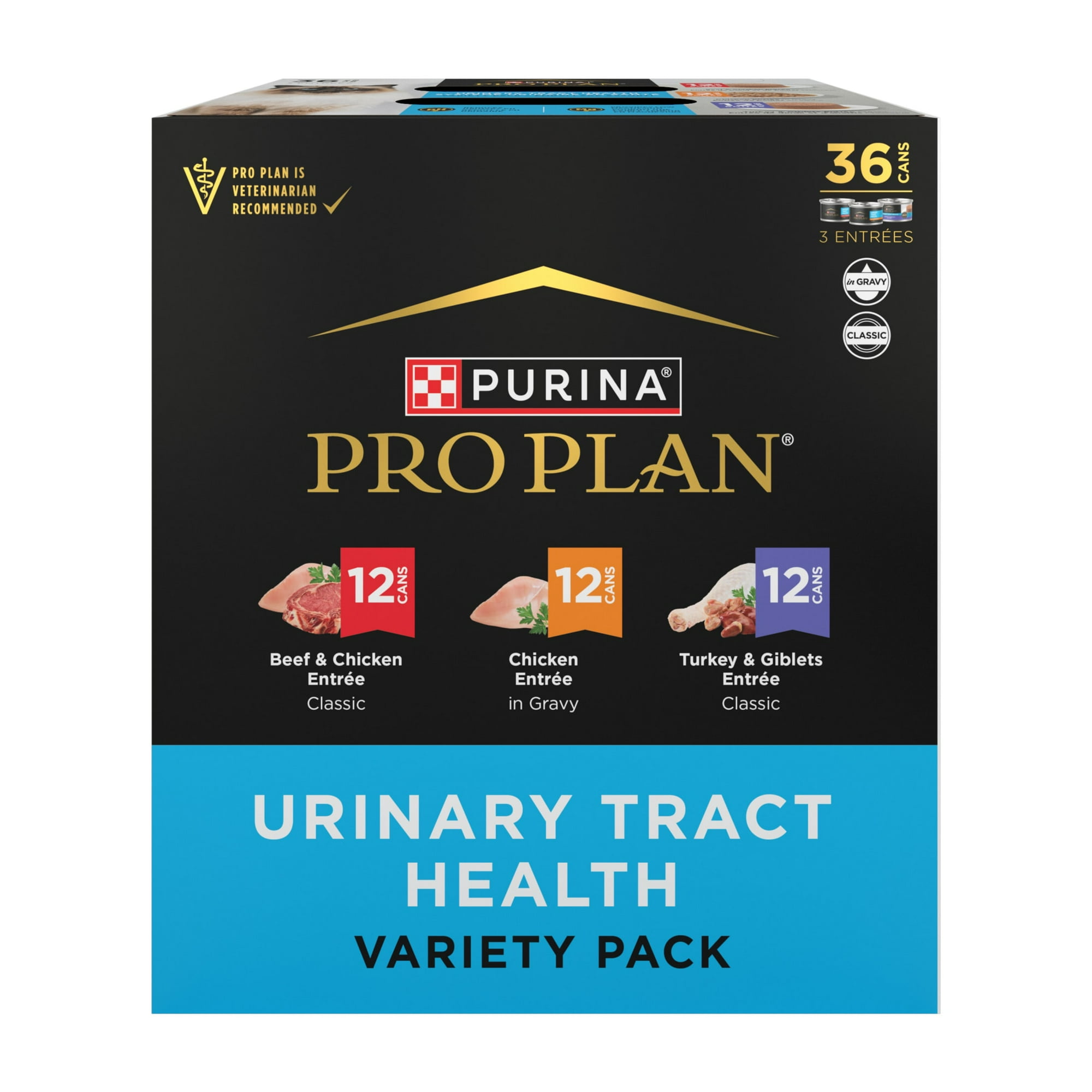 Purina Pro Plan, Urinary Tract Variety Pack, Wet Cat Food, 3 oz Cans, 36 Pack