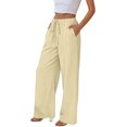 thumbnail image 2 of Cotton Sweatpants Women High Waisted Cargo Pants Women Womens Wide Leg Pants Capri Pants for Women Plus Size Women Pants Casual Work Camo Cargo Pants for Women Yellow XL, 2 of 5