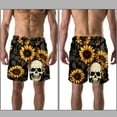 thumbnail image 3 of luoweisi Men's Beach Shorts Quick Dry Swim Trunks with Mesh Lining Sunflower Skull S, 3 of 5