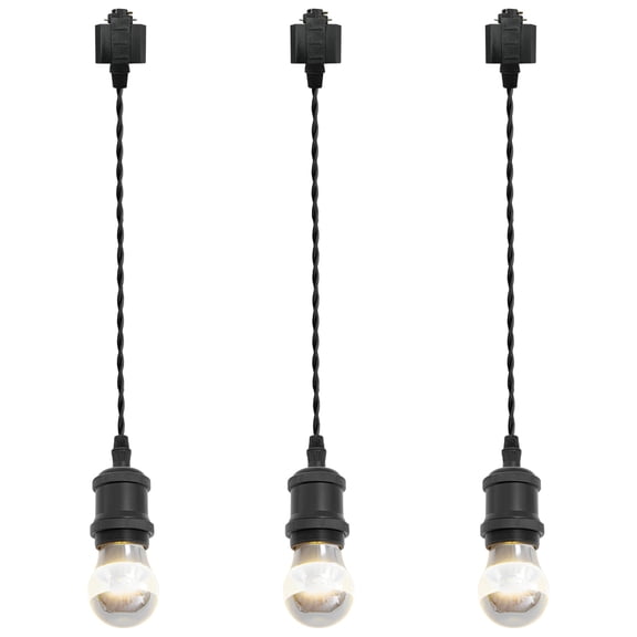Kiven Anti Glare H-Type Track Lighting Pendants, 3-Light h Track Pendant Lights, Industrial H Track Light Pedant for Kitchen Restaurant Hallway, Black