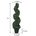 thumbnail image 3 of 3ft Tall (2 Pieces) Faux Plant Outdoor Artificial Boxwood Spiral Topiary Trees Fake Plant for Decorative/Indoor/Porch/Garden, 3 of 6