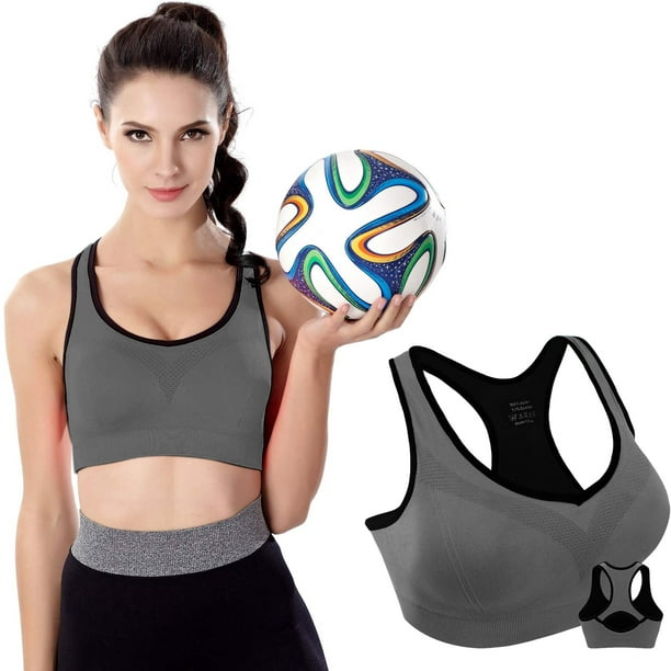 Comfortable Sports Bras with Pad for Women, Seamless High Impact Racerback Bras  Support for Yoga Gym Workout Fitness Indoor Outdoor Activity ( XL Size,  Gray ) - Walmart.com