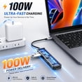 thumbnail image 3 of CPHUSA USB C Hub 7-in-1 for MacBook Pro Air, Multiport Adapter with 4K HDMI, 100W PD Charging, USB 3.0, SD/TF Card Reader, USB-C Docking Station for MacBook, Dell, HP and other Type-C Devices, 3 of 7