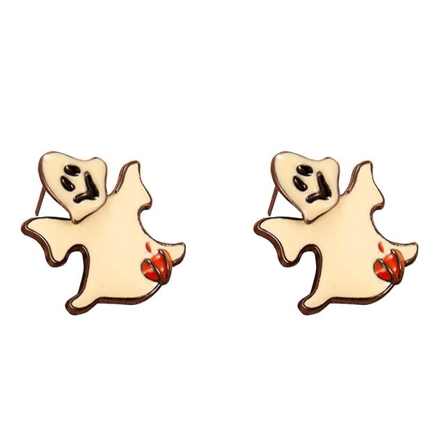 Pendientes de Halloween Pendientes góticos de calavera de araña fantasma Pendientes femeninos divertidos