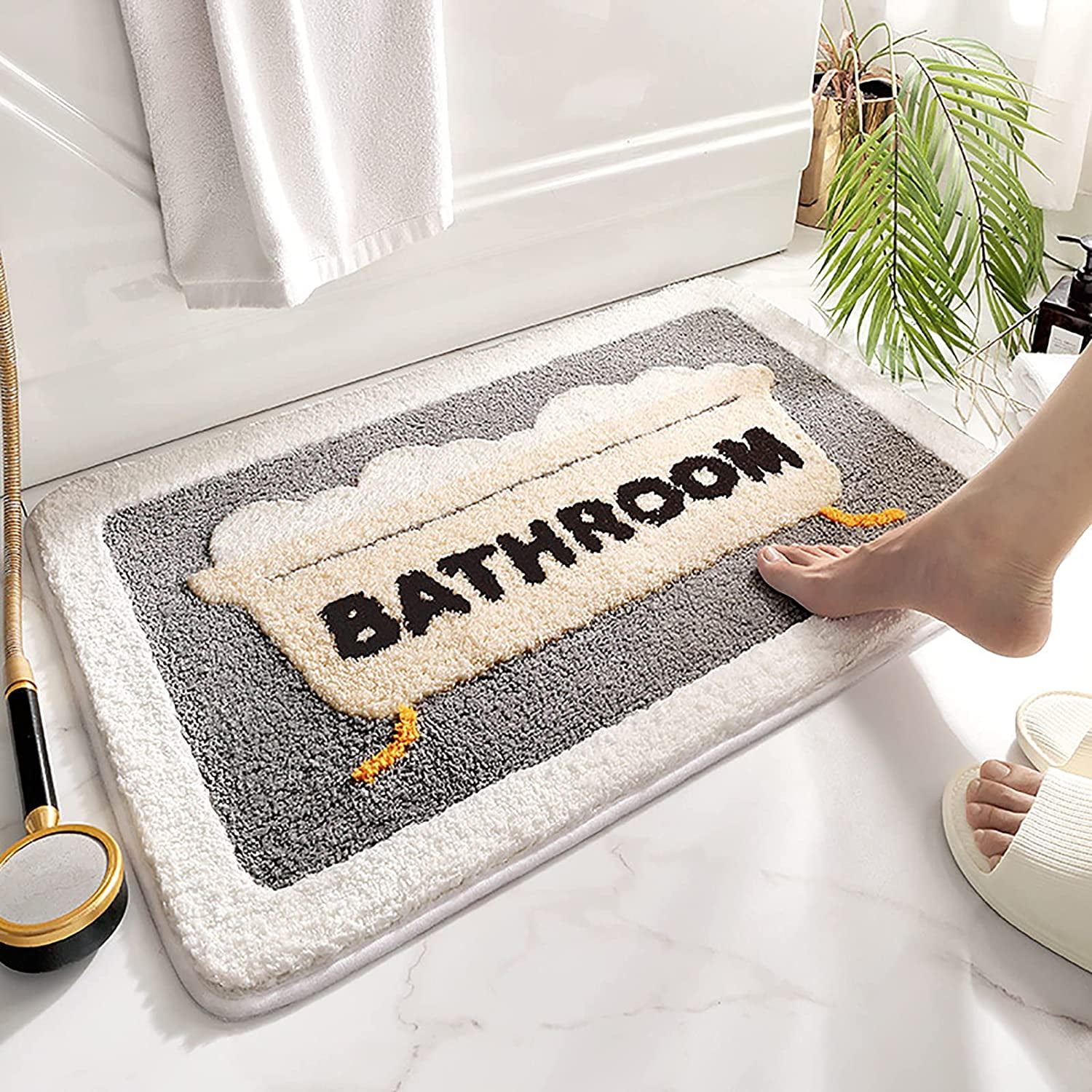 Cartoon Floor Mat Bathroom Absorbent Mat Bedroom Non-Slip Shower Bath Mat Area Rug Entrance Carpet