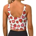 thumbnail image 3 of Naloa Hand Drawn Strawberry Sports Bras for Women, High Support Bra with Removable Pads, Comfortable - Medium, 3 of 9