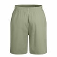 thumbnail image 6 of biudgviw Mens Linen Shorts Elastic Waist Drawstring Casual Shorts Lightweight Pleated Summer Beach Shorts with Pockets, 6 of 7