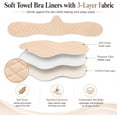 thumbnail image 6 of 15 Pack Cotton Boob Bra Towel – Breast Towel Sling Bra Liners, 3 Layer Reusable Underboob Sweat Absorber, 18.11 x 6.3 Inch, 6 of 9