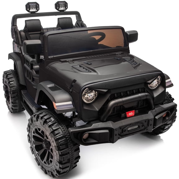 Outfunny 12V 7Ah Ride on Toy for Big Kids, 2 Seater Electric Ride on Car Truck w/ Remote, Bluetooth - Black
