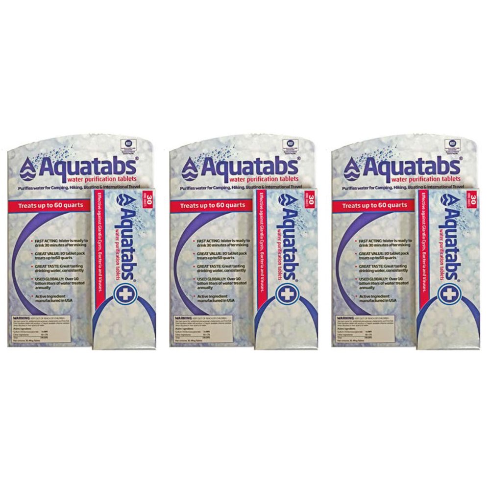Aquatab'S Water Purification Tablets 3 30 Packs 90 Total Us Epa