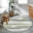 thumbnail image 4 of Area Rug 48in, Green White Black Striped Floor Carpet Living Room Rug, Abstract Geometric Non-Slip Welcome Mat Indoor Rugs for Bedroom Dining Room, 4 of 9