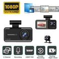 Dash Cam With Motion Sensor And Night Vision Kraoden 3 Channel Dash Cam, Dash Cam Front and Inside and Rear Super