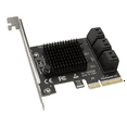thumbnail image 2 of Tarjeta PCI-e de 6 Puertos Tarjetas PCI-e 4X Tarjeta Adaptadora de Expansión PCI Express A 3.0 de 6 Puertos III de 6 Gbps PCIE X4, 2 of 5