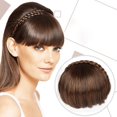 thumbnail image 6 of Women Fashion Braid Fake Fringe Natural Headwear Hair Extensions Headband Blunt Bangs Hairpieces R0U9, 6 of 8