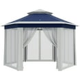thumbnail image 3 of Garvee 79.5" Pop-up Gazebo Tent, Adjustable Height with Mosquito Netting, Double-Layer, Blue, 3 of 7