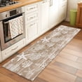 thumbnail image 2 of Runner Rug 2'x6', Brown Coastal Washable Non-Slip Hallway Runner Rugs, Summer Beach Nautical Starfish Coral Vintage Bedside Rugs Floor Mats Carpet Runners for Kitchen Bathroom Laundry Room, 2 of 8