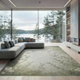thumbnail image 2 of ODIKA 8'x10' Washable Area Rug Grey Botanical Vintage Border Leafy Branches Sage Greenish Woodland for Living Room, Under Sectional, Family , Durable, Non-Slip, 2 of 7