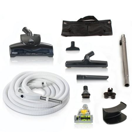 Universal Central Vacuum Hose Kit with Turbo Nozzles & 30ft Hose by