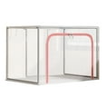 thumbnail image 2 of Extra Large Pink Storage Box with Foldable Metal Frame, Stackable Linen Fabric Organizer, 20x16x16 Inches with Handles and Clear Window, 2 of 6