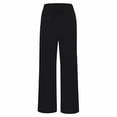 thumbnail image 3 of SNKSDGM Women's Plus White Linen Pants Women Low Rise White Linen Pants Women Low Rise Women Casual Solid Color Hight Waist Drawstring Adjustable Waist Long Pants Loose Wide Leg Pants, 3 of 4