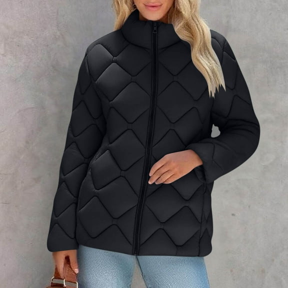 Zedker Winter Jackets for Women Sherpa Lined Jacket Women Warm Zipper Coat Fleece Jacket,Plus Size Black XXL