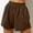 Khaki, variant on USSUMA s Biker Shorts Women Solid Color Pull-on Loose Elastic Mid Waist Oversized with Pocket Hollow Out Split Fashion Shorts Wide Legs Regular Fit Flowy Shorts for Dating Beige L