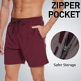 thumbnail image 4 of High-quality Men's Swim Trunks With Compression Liner 2 In 1 Quick Dry Mens Swim Shorts With Boxer Brief Lined Surfing Stretchy Beach Shorts With Zipper Pockets Xi, 4 of 5