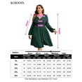 thumbnail image 5 of Women's Long Sleeve V Neck Knotted Elastic Front Knee Length Plus Size Midi Dress, 5 of 5