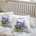 thumbnail image 4 of Outdoor Pillow Covers Pack of 2, Summer Bird Purple Lavender Waterproof Throw Pillowcase Cushion Cases, Watercolor Idyllic Flower Decorative Pillow Cover for Couch Sofa Home Bed Patio, 4 of 9