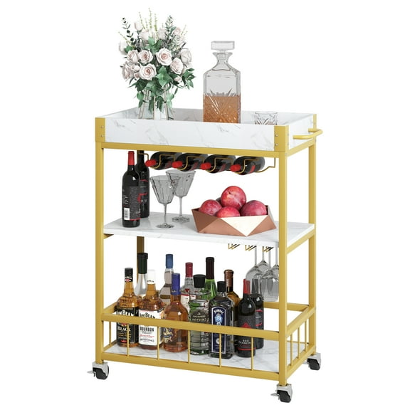 3 Tier Rolling Metal Kitchen Cart