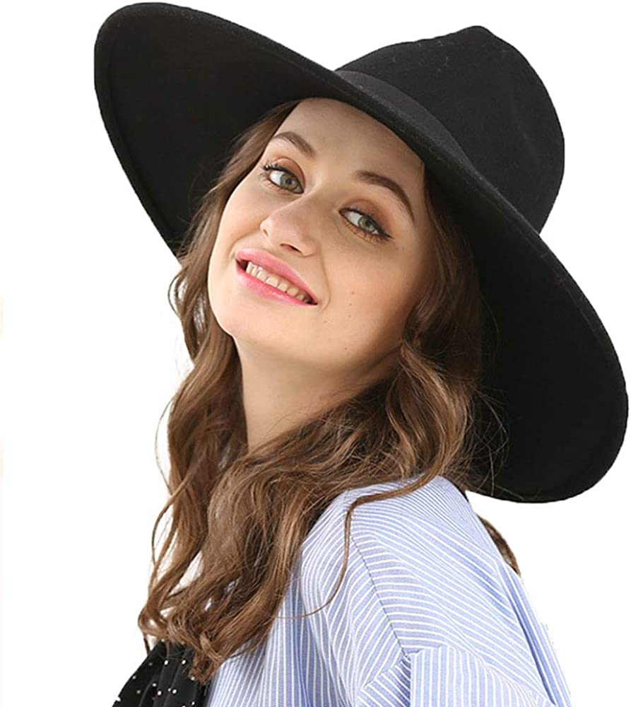 Women's Floppy Wide Brim Wool Felt Hat 
