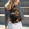 thumbnail image 5 of Kdxio Pug Wearing Sunglasses Flowers Print Canvas Backpack for School Work Travel Lightweight Unisex Daypack with Laptop Compartment and Adjustable Straps-Small, 5 of 5