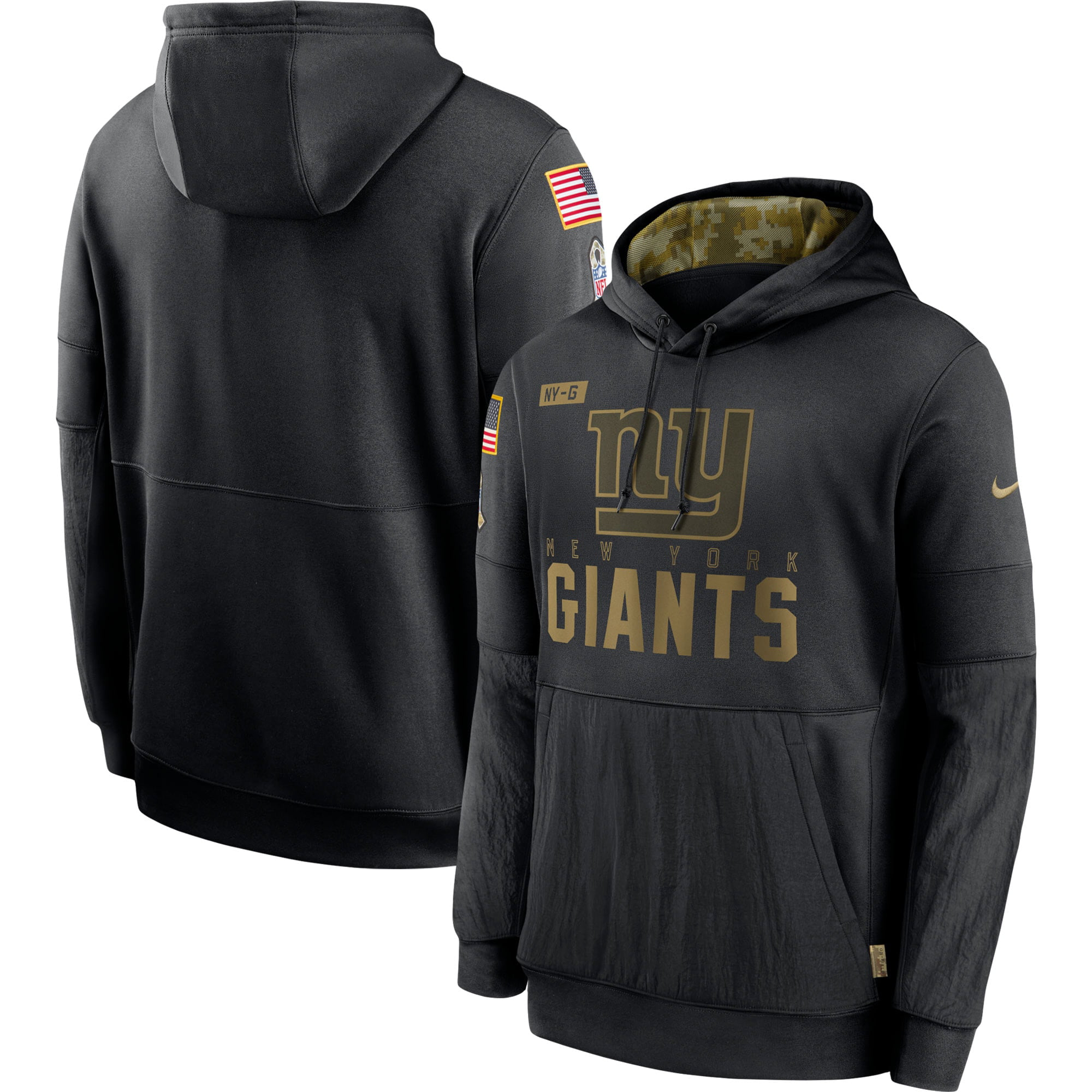 New York NY Giants Men's Hoodie 2020 Salute to Service Sideline Pullover Coat 