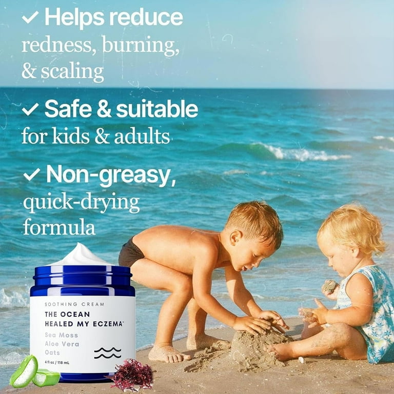 All Natural Eczema Soothing Cream Made with sea moss! Sensitive Skin Dry Skin Hydrating Comfort Moisture Fragrance Free Skin care