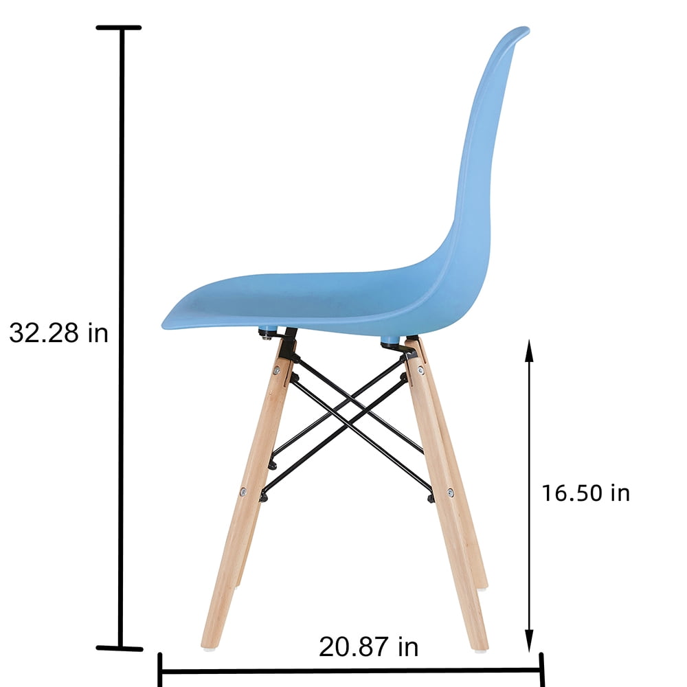 Kepooman Modern Armless Dining Chairs with Wood Legs, Light Blue Kepooman Modern Armless Dining Chairs with Wood Legs, Light Blue