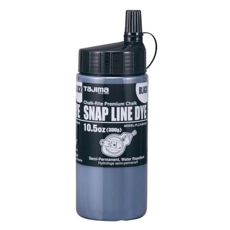 UPC: 0049296055905 | Tajima 10-1/2 Oz. Black Snap-Line Dye Chalk Line Chalk PLC3BK300