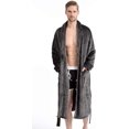 thumbnail image 4 of Men's Soft Plush Fleece Classic or Hooded Robe with Front Pockets, 4 of 6