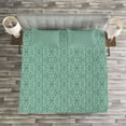 thumbnail image 3 of Ambesonne Green Quilted Bedspread Set 3 Pcs, Vintage Victorian Ornate, King Size, Turquoise Seafoam, 3 of 3